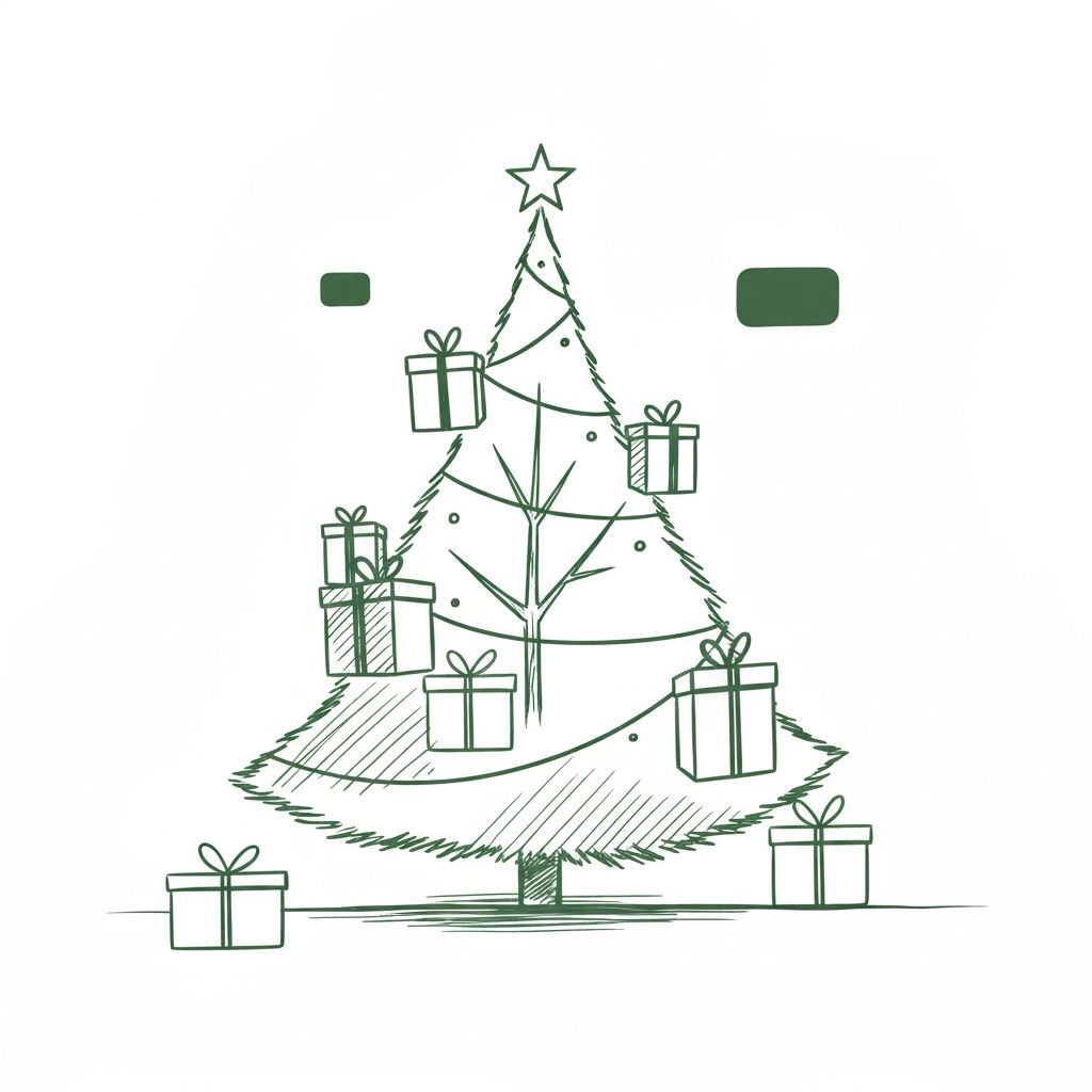 Håndtegnet juleillustrasjon